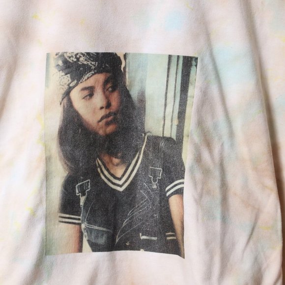 Aaliyah Shirt Womens Medium White Custom Dyed Crop Top - Picture 4 of 4